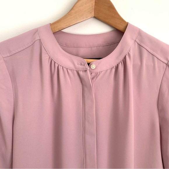 J.Crew Ruffle Cuff Blouse Sz XS Mauve Pink Long Sleeve - Picture 4 of 7